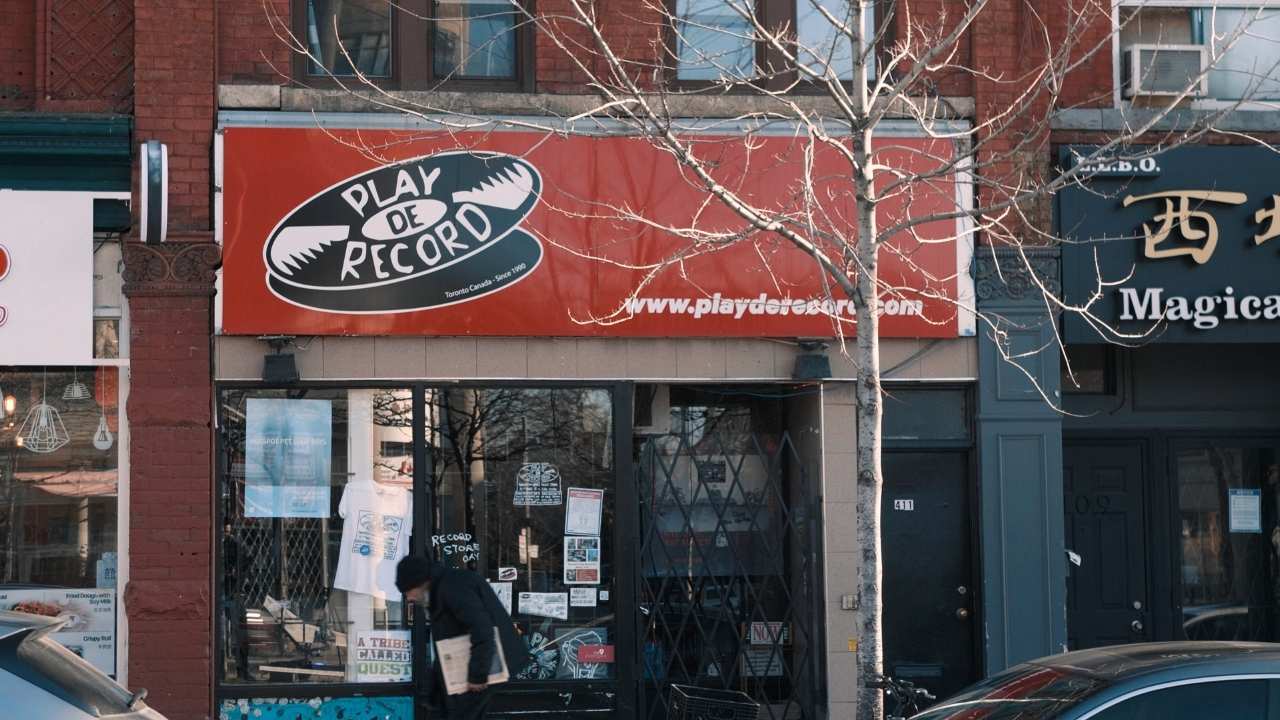 record shop storefront